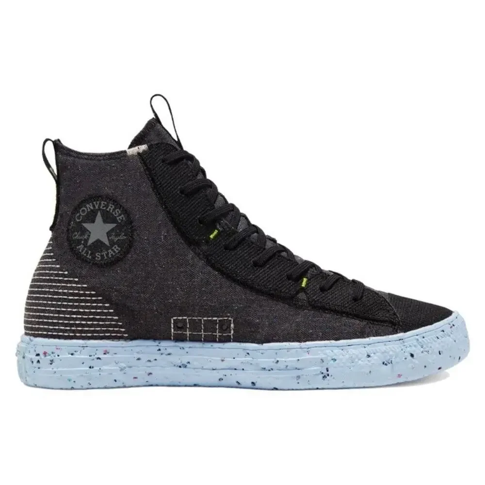 CONVERSE WOMEN’S 5.5 CHUCK TAYLOR ALL STAR CRATER HI BLACK CHAMBRAY BLUE NIB